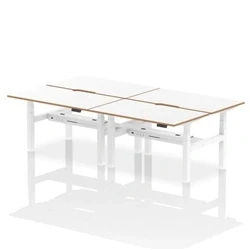 Image of Air B2B Oslo 1400x800 Adjustable 4P Bench Desk Wood Edge White/White
