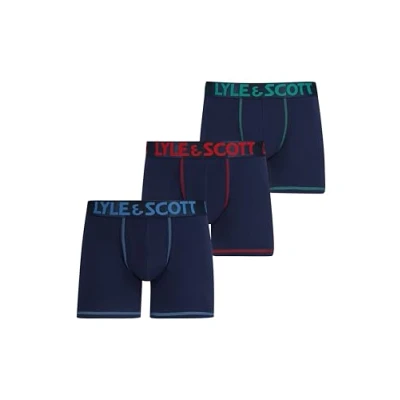 Image of Lyle &amp; Scott 3 Pack Davy Boxer Shorts PEACOAT (Small)
