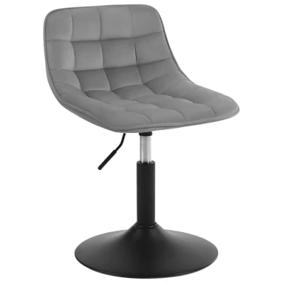Image of WOLTU Dressing Stool Swivel Velvet Modern Breakfast Dining Chair Rotatable for Kitchen Counter Clinic, Light Grey Bar Stool, Adjustable Gas Lift(38 49,5cm) BH300hgr 1 UK