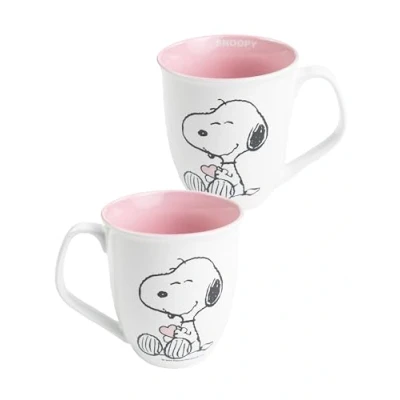 Image of The Peanuts Snoopy Coffee Mug Ceramic Pink White 280 ml
