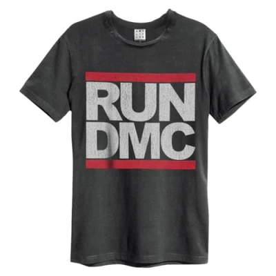 Image of Amplified Unisex Adult Run DMC Logo T Shirt (3XL) (Charcoal)