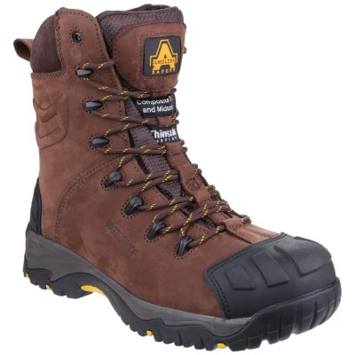 Image of Amblers Safety AS995 WATERPROOF Boots Mens Brown material_leather1 Size UK 13