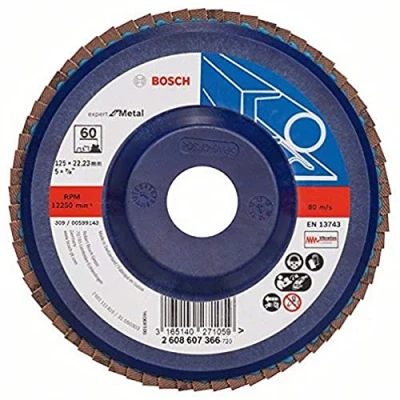 Image of Bosch 2608607366 125 mm 60 Grit Metal Flap Disc