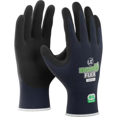 Image of UCi 10 x ENVIROFLEX Microfoam Palm Coated Gloves Recycled Plastic Eco Friendly (10 / XL1)