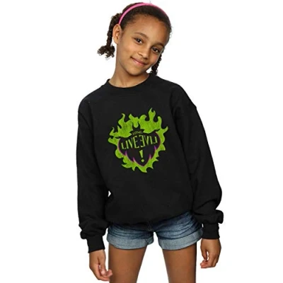 Image of Disney Girls The Descendants Maleficent Long Live Sweatshirt Black 12 13 Years