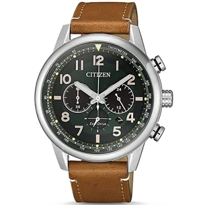 Image of Citizen Men Chronograph Quartz Watch with Leather Strap CA4420 21X