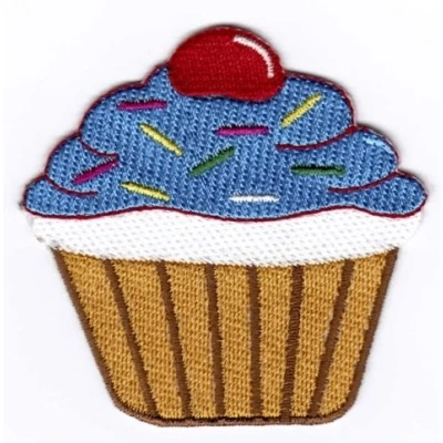 Image of Cupcake Iron on Sew Embroidered Badge Applique Motif Patch