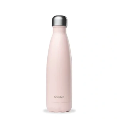 Image of Qwetch Insulated Originals Bottle Pastel Pink 500ml Stainless Steel 24h Cold and 12h Hot Waterproof, BPA Free &amp; Reusable