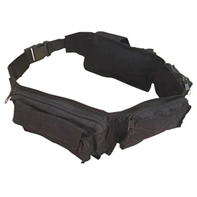 Image of Army Combat Utility Belt Retro Cargo Travel Bum Bag Black