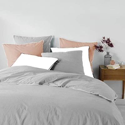 Image of Douceur d&#039;Intérieur Bedding Set 1644242 3 Piece 260 x 240 cm Grey 100% Cotton Linette