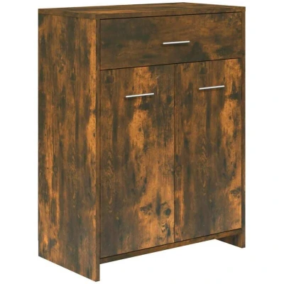 Image of vidaXL Bathroom Cabinet Smoked Oak 60x33x80 cm Engineered Wood