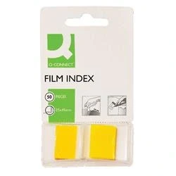 Image of Q Connect Page Marker Yellow 25mm (Pack of 50) Ref KF03634