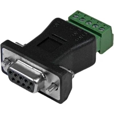 Image of StarTech.com RS422 RS485 Serial DB9 to terminal block adapter 5 pin DB 9 (M) (black) (DB92422)
