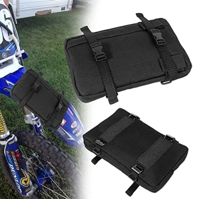 Image of Oldbones Front Fender Tool Bag, Motorcycle Bag for Dirt Bike, Unviersal Fork and Handlebar with Snaps, 4L Sturdy MX Easy to Install