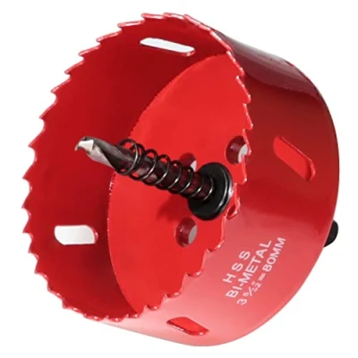 Image of GARHWAL Bi Metal Hole Saw 80 mm with Arbor and Pilot Bit Smooth Fast Cutting for Wood, Plywood, Plastic, Drywall, Thin Sheets, More Ideal Ceiling Light Installation DIY Projects