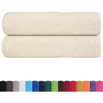 Image of vidaXL Hand Towels 2 pcs Cream 50x100 cm 360 gsm 100% Cotton