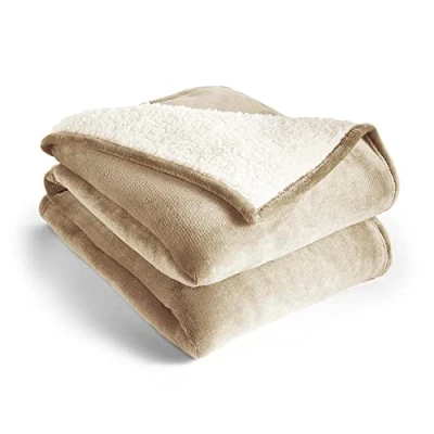 Image of Silentnight Snugsie Giant Blanket Fleece Throw Plush Super Sized with Warm Sherpa Inside Reversible for Whole Family Sofa Couch Bed 240 x 180cm Stone