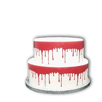 Image of Top That Edible Decor Icing Sheet Red Drizzle Drip Effect Border Ribbon Perfect for Decorating Your Cakes Easy to Use