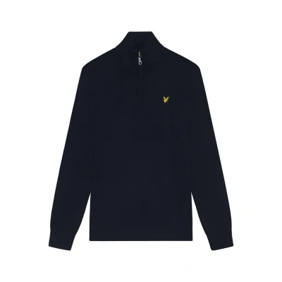 Image of Lyle &amp; Scott Quarter ZIP Jumper, Men&#039;s, Size: XL, Dark navy