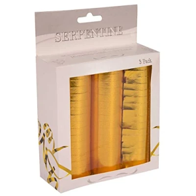 Image of Folat 22750 Gold Paper Streamers Metallic, Children and Adults