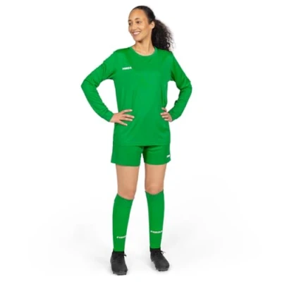 Image of FORZA Women’s Football Kit Premium Long Sleeve T Shirt, Shorts &amp; Sock Set [9 Colours] Sizes XS XL (UK, Alpha, S, Regular, Green)