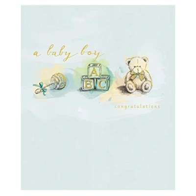 Image of Hallmark Baby Boy Card &quot;Congratulations&quot; Small