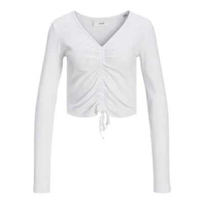Image of JJXX Fenja STR LS CROP JSR Long sleeved top, Women&#039;s, Size: Large, Bright white
