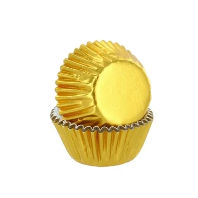 Image of Culpitt Mini Baking Cases Gold Petit Four Cases, Foil Lined Cupcake Case for Fairy Cakes and Bite Sized Treats, Metallic 200