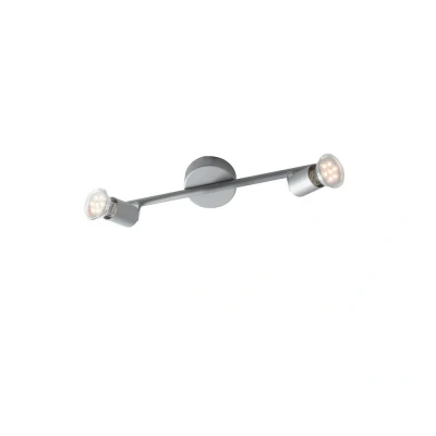Image of SPOT LED 2 Light Twin Adjustable Spotlight Silver 400lm 2700K 35x15cm