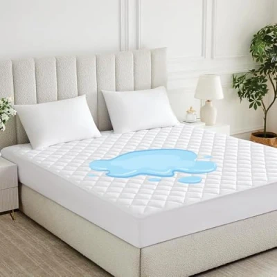 Image of SS ART waterproof mattress protector super king size, 40cm deep protector, soft protectors, 180 x 200 topper kingsize bed