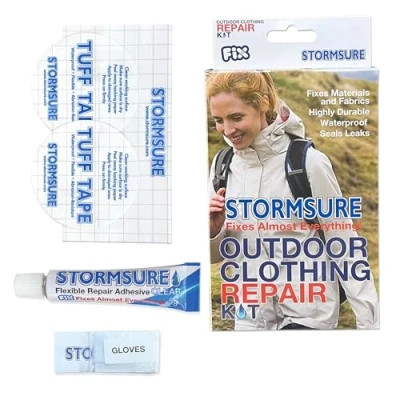 Image of Stormsure Outdoor Clothing Repair Kit Extend Your Outdoors Clothings Life span: Holes, Rips and Leaks