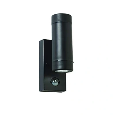 Image of Icarus PIR Outdoor Lights Security with Motion Sensor GU10 LED Up Down Black Wall IP44 Weatherproof