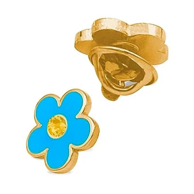Image of The Masonic Collection Forget Me Not Badge/Tie Pin/Lapel Pin/Brooch Blue, Gold Plated With Swarovski Stone Quality Freemason Gifts for Men