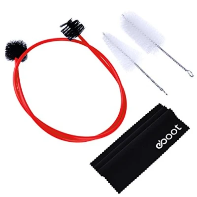 Image of Trumpet Cleaning Care Kit Mouthpiece Brush Valve Flexible with Cloth, 3 Pieces