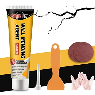 Image of Wall Repair Cream, Mildewproof Agent Kit Filler White Drywall Patch for Repairing Crack, Holes, Peeling, Graffiti, Quick Drying Paste (100g)