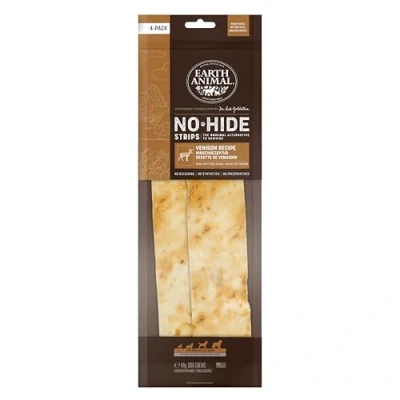 Image of Earth Animal No Hide Venison Strips 4pk 44g