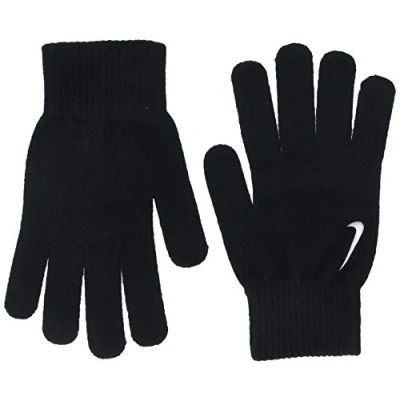 Image of NIKE Swoosh Knit Gloves, unisex_adult, N.WG.A6.001.SM, black/white, S/M