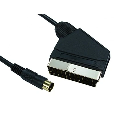Image of 1.5m SCART to SVHS S Video 4 PIN Mini Din TV Cable Lead Gold Connectors