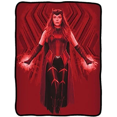 Image of Surreal Entertainment Marvel: WandaVision Wanda Scarlet Witch Chaos Magic Throw Blanket 45 x 60 Inches Plush Cozy Sherpa Super Soft Lightweight Fleece Home Decor (Scarlet Witch) 45x60 CFB WV SCLW