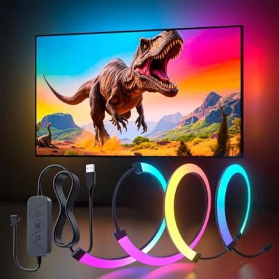 Image of Lumtang USB 32 inch PC Monitor Backlight, RGBIC LED Light Strip Synchronized with Screen Color and Music for Games, Movies, etc. Easy to use Without Camera, Software Control (32 inch)
