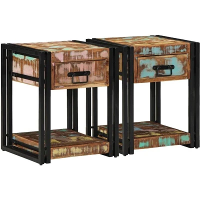 Image of vidaXL Nightstands 2 pcs 40x40x50 cm Solid Reclaimed Wood
