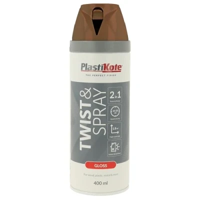 Image of Plasti kote 21108 400ml Premium Spray Paint Gloss Chestnut Brown