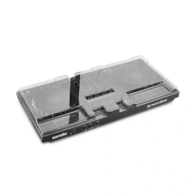 Image of Decksaver Cover for Pioneer DJ DDJ FLX6 Super Durable Polycarbonate Protective lid in Smoked Clear Colour, Made The UK DJs&#039; Choice Unbeatable Protection