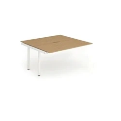 Image of Evolve B2B Ext Kit White Frame Bench Desk 1400 Oak BE195