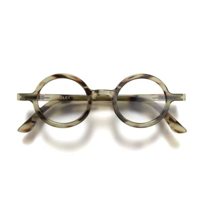 Image of LONDON MOLE Eyewear Moley Reading Glasses Round Stylish Men&#039;s Women&#039;s Unisex Spring Hinges Gloss Pale Tortoiseshell + 2.5 magnification