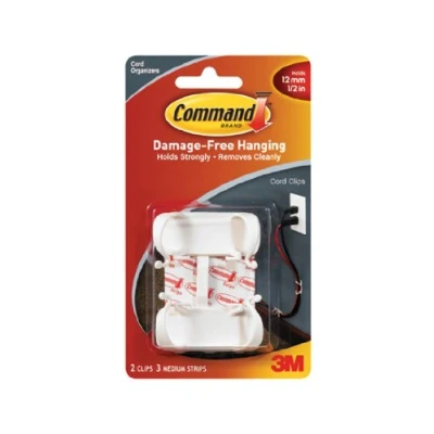 Image of CLIP, LARGE CORD, ADHESIVE, PK2 17303 By 3M
