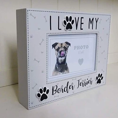 Image of Border Terrier Dog Photo Frame I Love My Or Puppy 20 Assorted Breeds Available 6x4&quot;