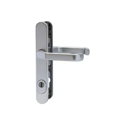 Image of ABUS Door Fitting SRG92N ZS F1 with Pull Protection Handle Set for Front Doors on Both Sides Narrow Frames Aluminium