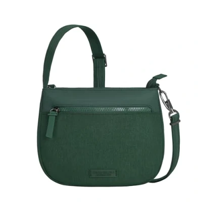 Image of Travelon Unisex&#039;s Anti Theft Metro Saddle Crossbody, Forest Heather, One Size