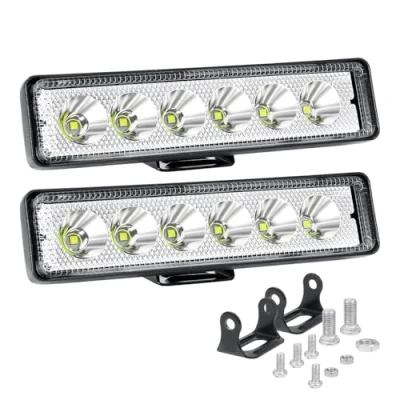 Image of Willpower 2pcs 18W 6 Inch LED Work Light Spot Beam Single Row Bar 12V 24V Super Slim Offroad Driving Lights Fog Lamps for Truck Tractor Boat 4x4 Car SUV ATV